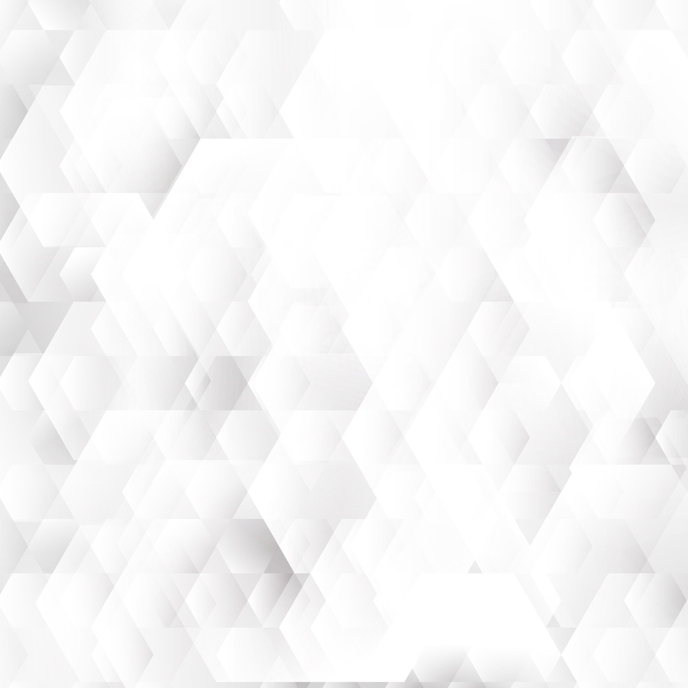 Abstract white and gray geometric hexagons shapes overlapping background. Vector illustration