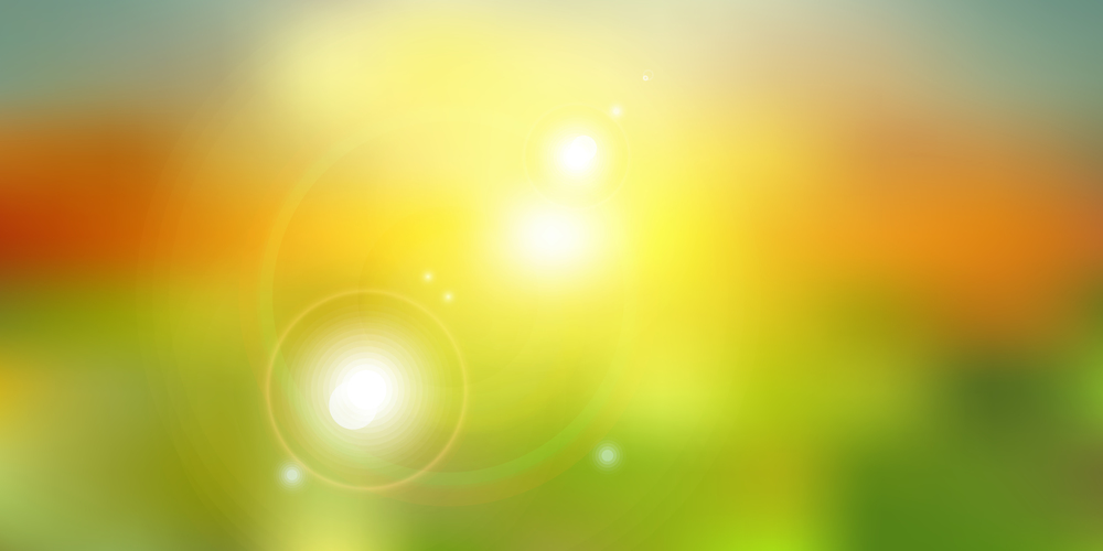 Summer sunlight on green nature blurred background. Vector illustration