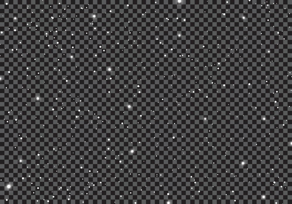 Space with stars universe space infinity and starlight on transparent background. Starry night sky galaxy and planets in cosmos pattern. Vector illustration