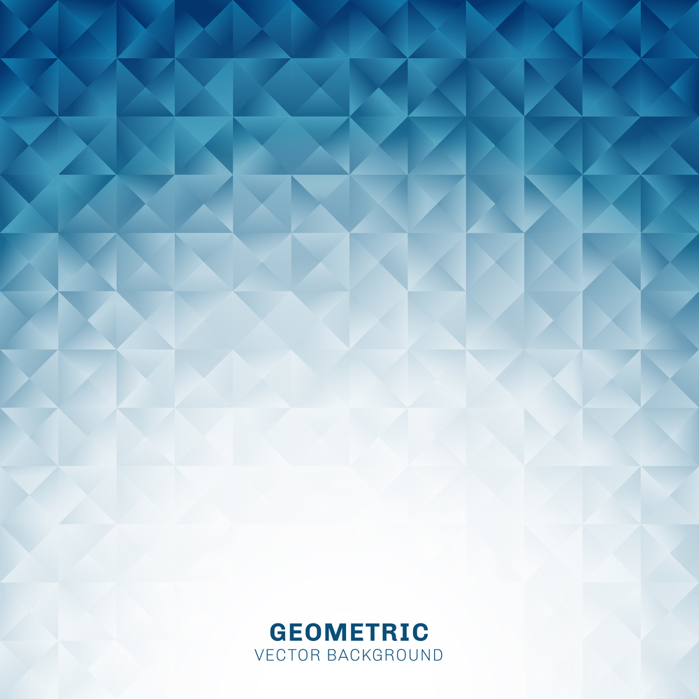 Abstract geometric triangles pattern blue background with place for text. Creative design template. Vector illustration