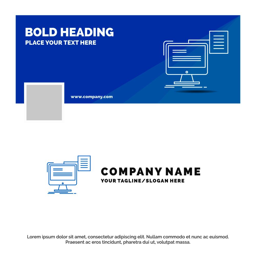 Blue Business Logo Template for resume, storage, print, cv, document. Facebook Timeline Banner Design. vector web banner background illustration. Vector EPS10 Abstract Template background