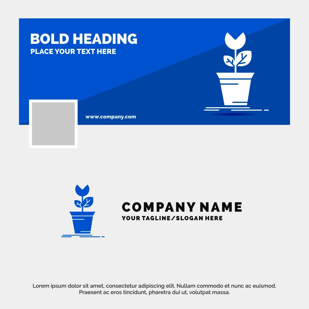 Blue Business Logo Template for adventure, game, mario, obstacle, plant. Facebook Timeline Banner Design. vector web banner background illustration. Vector EPS10 Abstract Template background