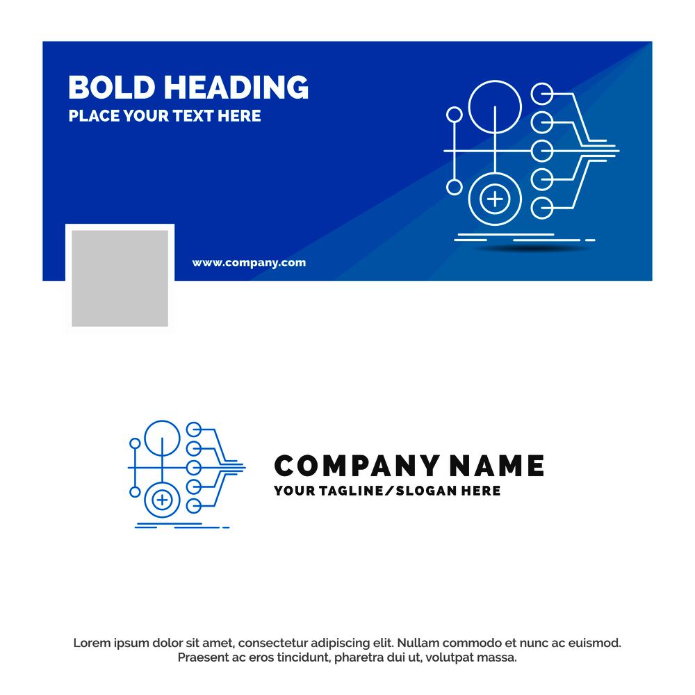 Blue Business Logo Template for monetization, finance, money, transfer, value. Facebook Timeline Banner Design. vector web banner background illustration. Vector EPS10 Abstract Template background