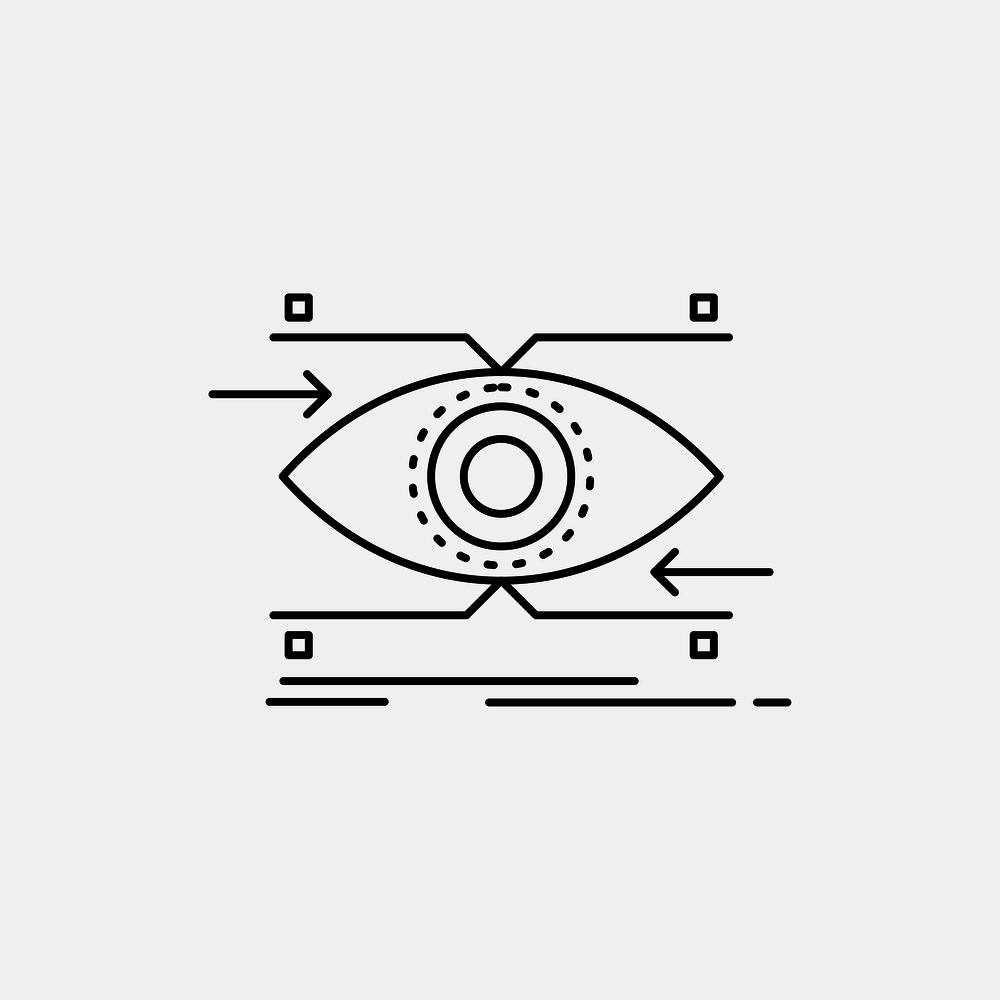 attention, eye, focus, looking, vision Line Icon. Vector isolated illustration. Vector EPS10 Abstract Template background