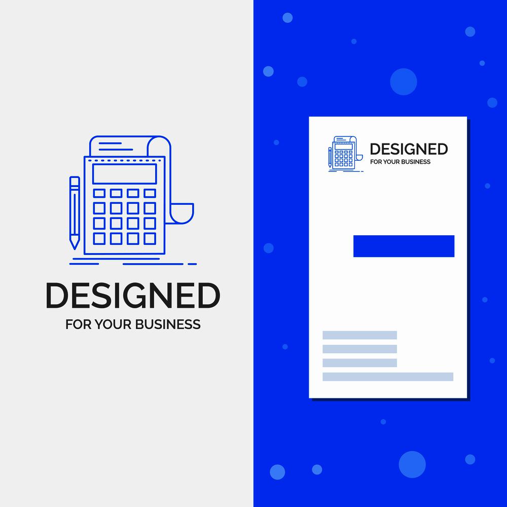 Business Logo for Accounting, audit, banking, calculation, calculator. Vertical Blue Business / Visiting Card template. Vector EPS10 Abstract Template background