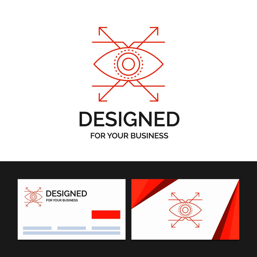 Business logo template for Business, eye, look, vision. Orange Visiting Cards with Brand logo template. Vector EPS10 Abstract Template background