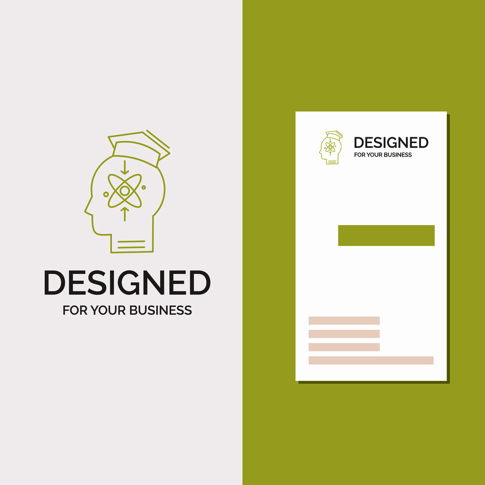 Business Logo for capability, head, human, knowledge, skill. Vertical Green Business / Visiting Card template. Creative background vector illustration. Vector EPS10 Abstract Template background