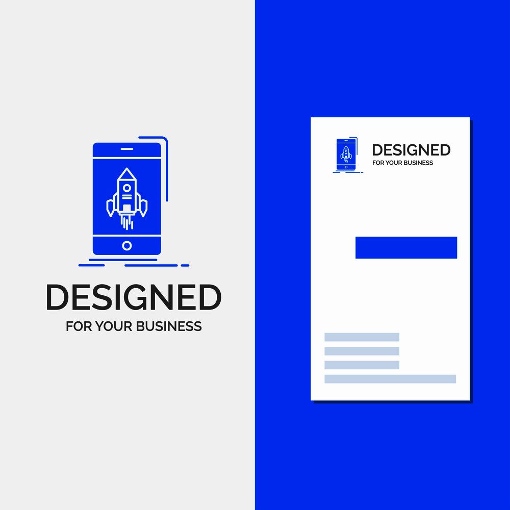 Business Logo for game, gaming, start, mobile, phone. Vertical Blue Business / Visiting Card template.. Vector EPS10 Abstract Template background