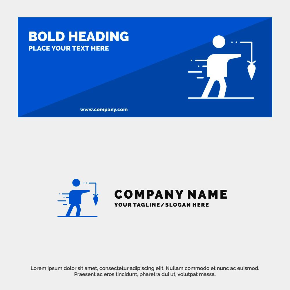 Aspiration, Business, Extrinsic, False, Goal SOlid Icon Website Banner and Business Logo Template