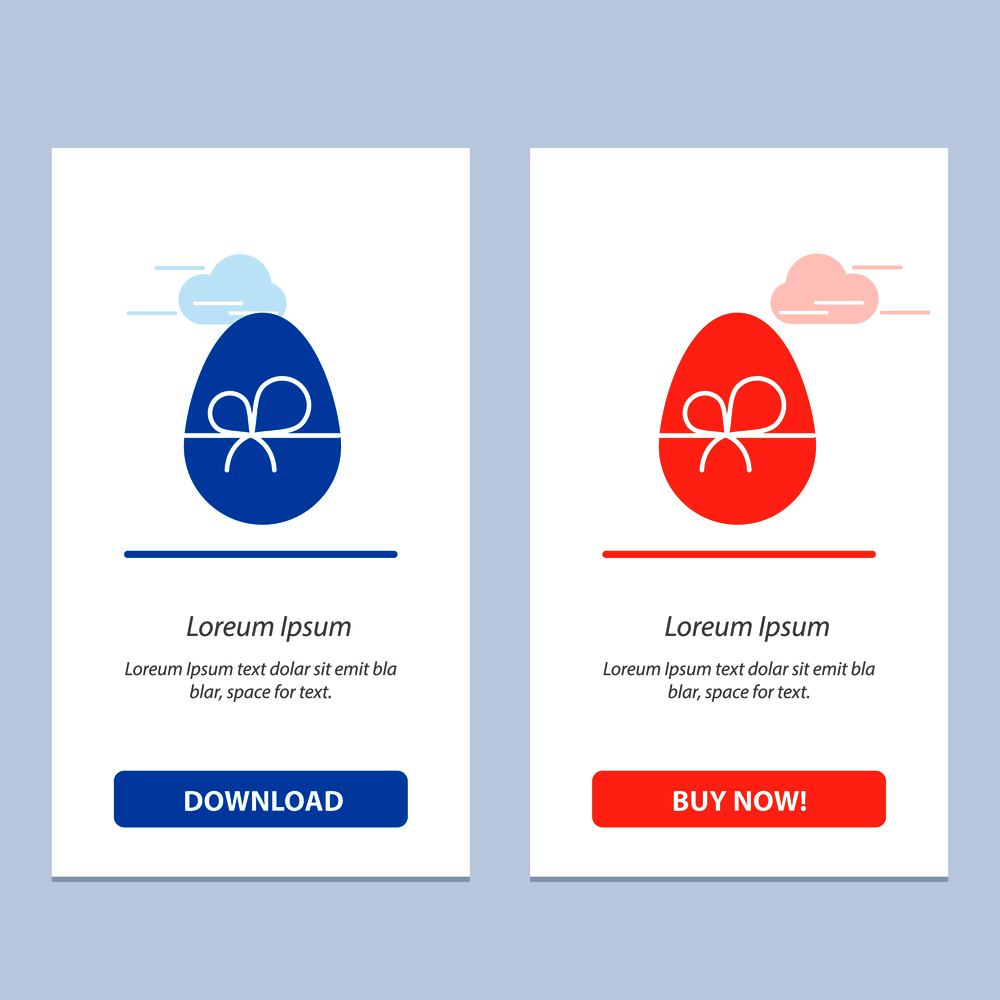 Egg, Gift, Easter, Nature  Blue and Red Download and Buy Now web Widget Card Template