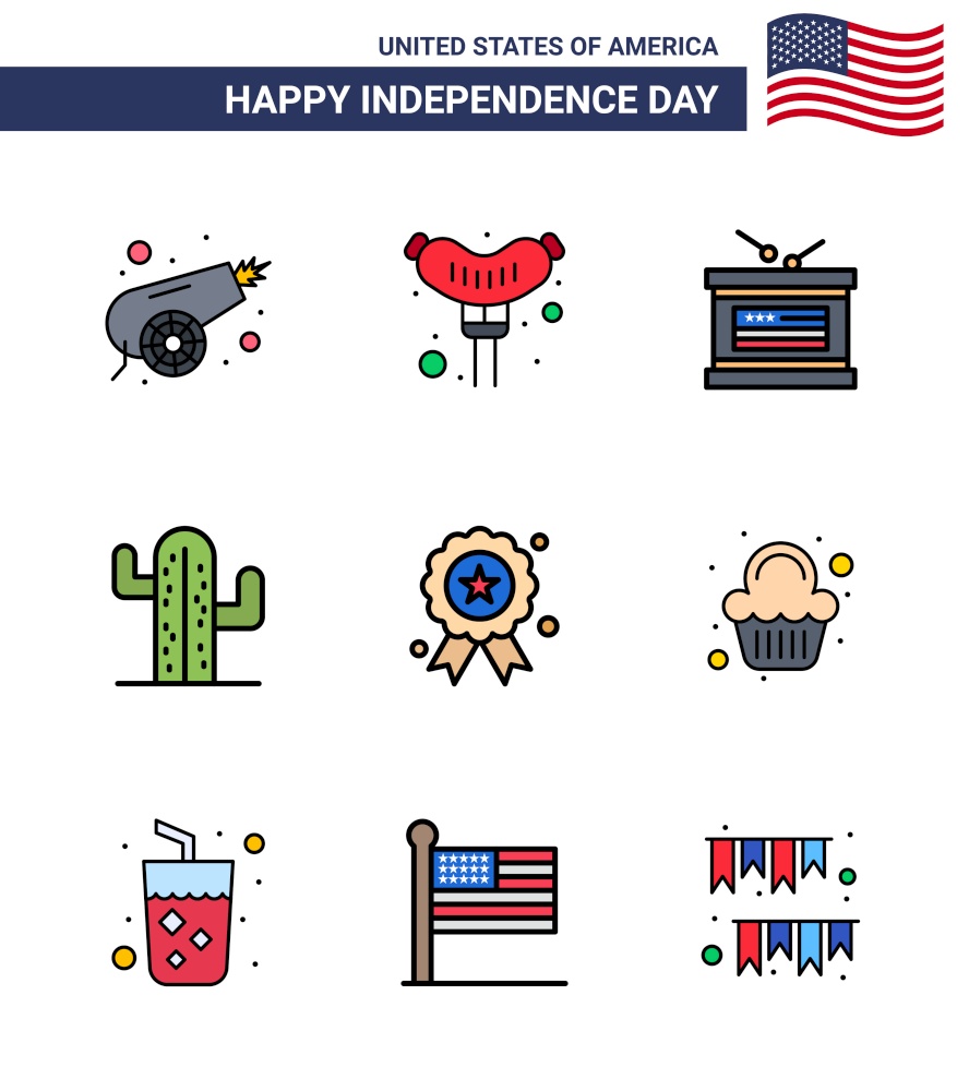9 Creative USA Icons Modern Independence Signs and 4th July Symbols of independence day; holiday; holiday; american; usa Editable USA Day Vector Design Elements