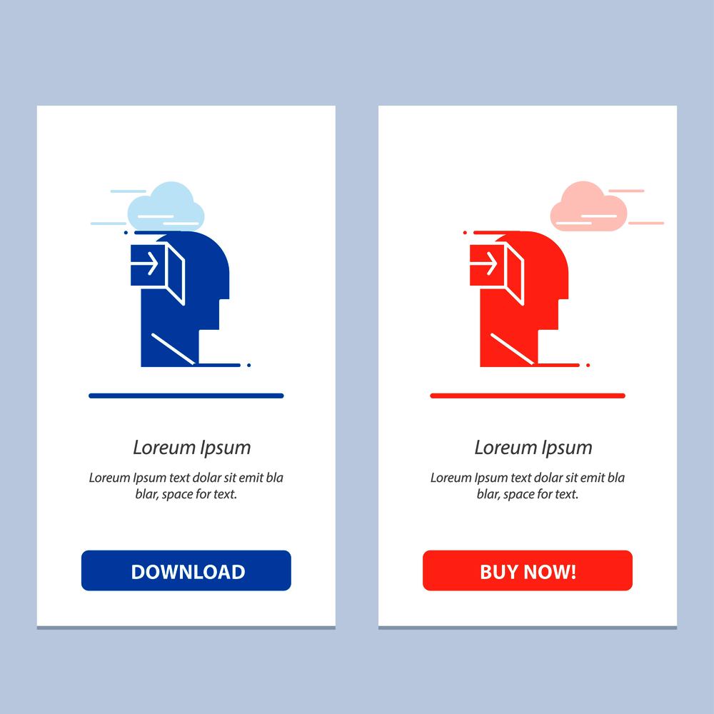 Door, Human, Inner, Mind, Minded  Blue and Red Download and Buy Now web Widget Card Template