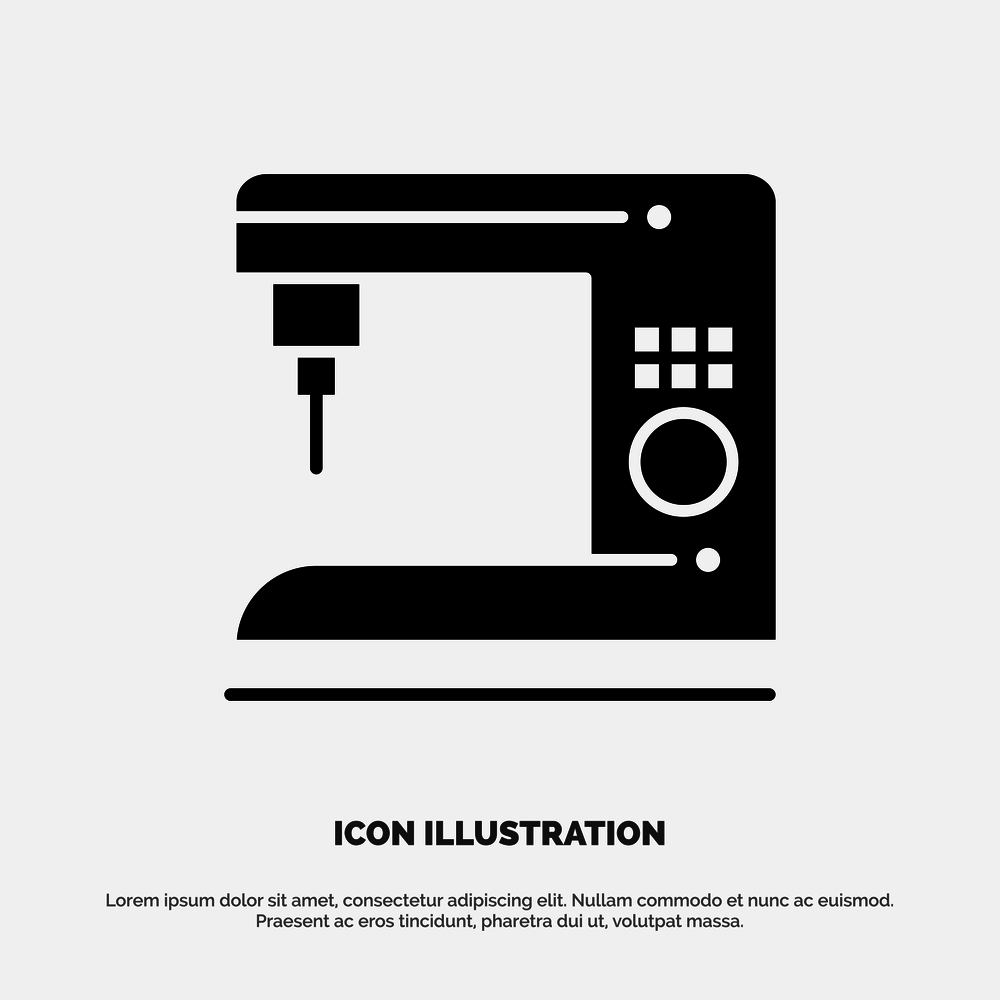 Coffee, Electric, Home, Machine Solid Black Glyph Icon