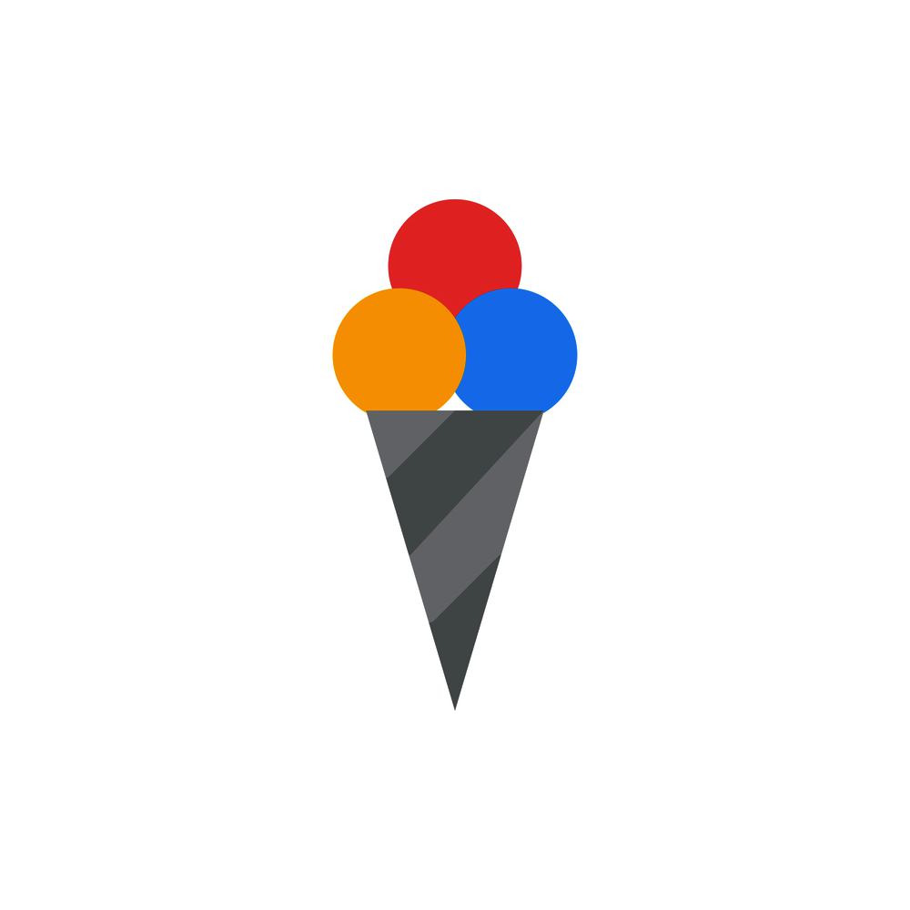 Beach, Ice Cream, Cone  Flat Color Icon. Vector icon banner Template