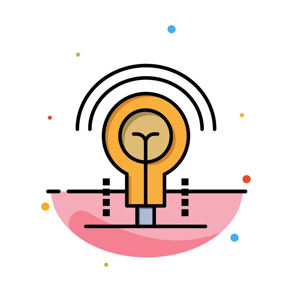 Bulb, Idea, Light, Hotel Abstract Flat Color Icon Template