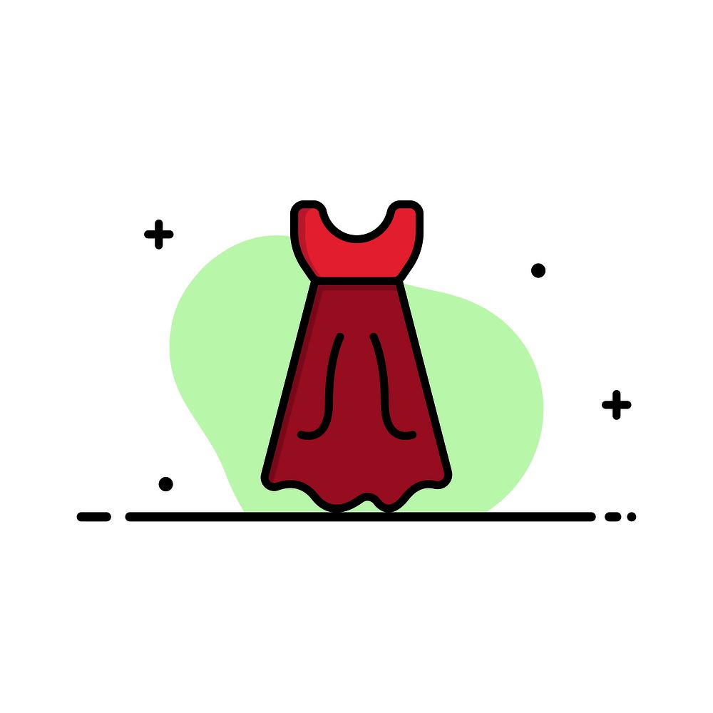 Dress, Girl, Wedding Business Logo Template. Flat Color