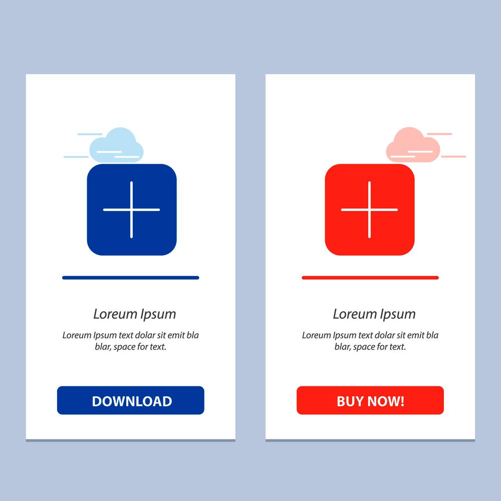 Instagram, Plus, Sets, Upload  Blue and Red Download and Buy Now web Widget Card Template