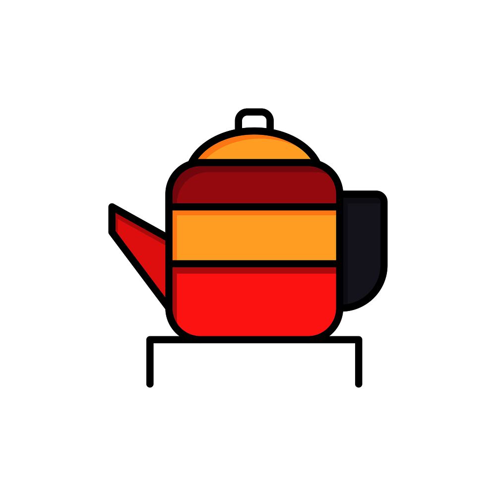 Tea, Teapot, China, Chinese  Flat Color Icon. Vector icon banner Template