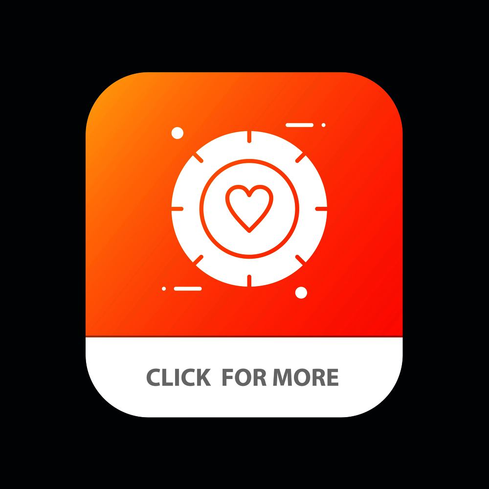 Love, Signal, Valentine, Wedding Mobile App Button. Android and IOS Glyph Version
