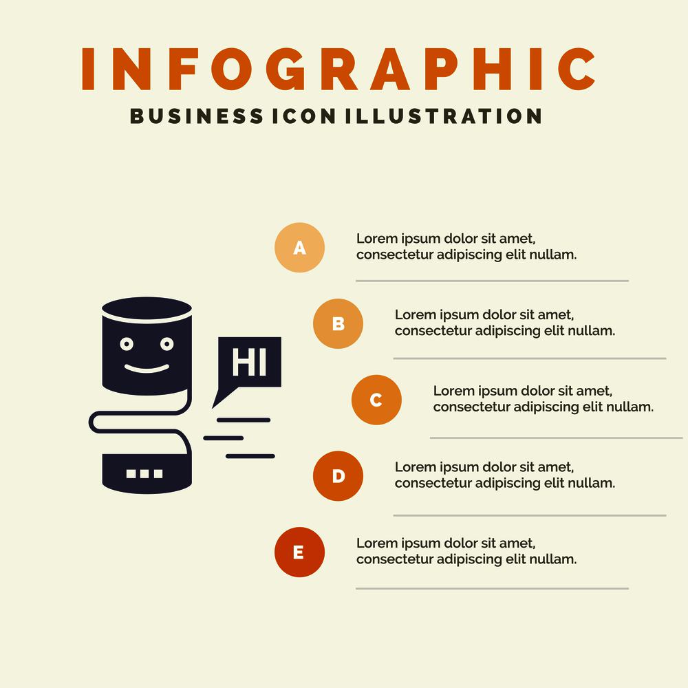 Conversational Interfaces, Conversational, Interface, Big Think Solid Icon Infographics 5 Steps Presentation Background