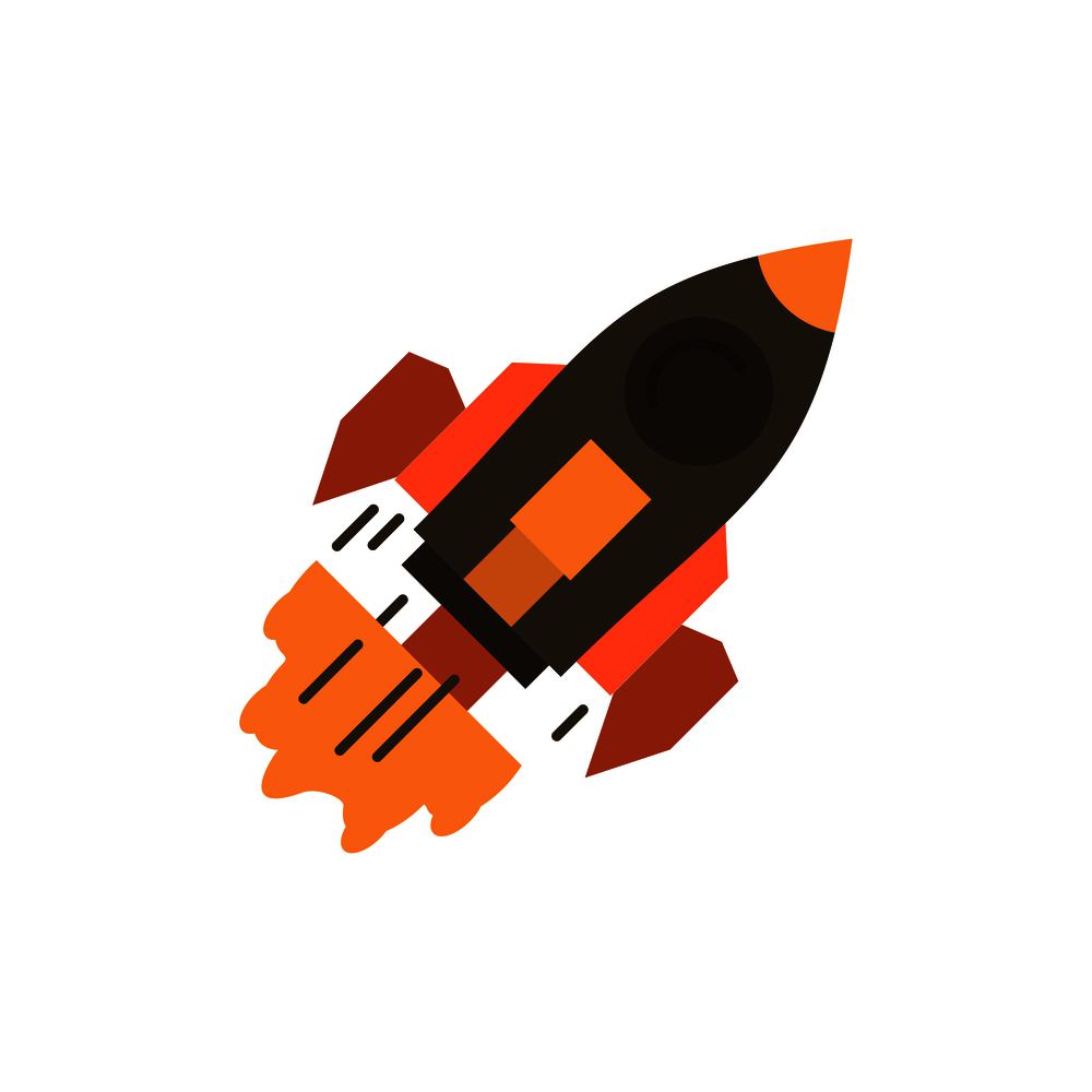 Startup, Business, Goal, Launch, Mission, Spaceship  Flat Color Icon. Vector icon banner Template