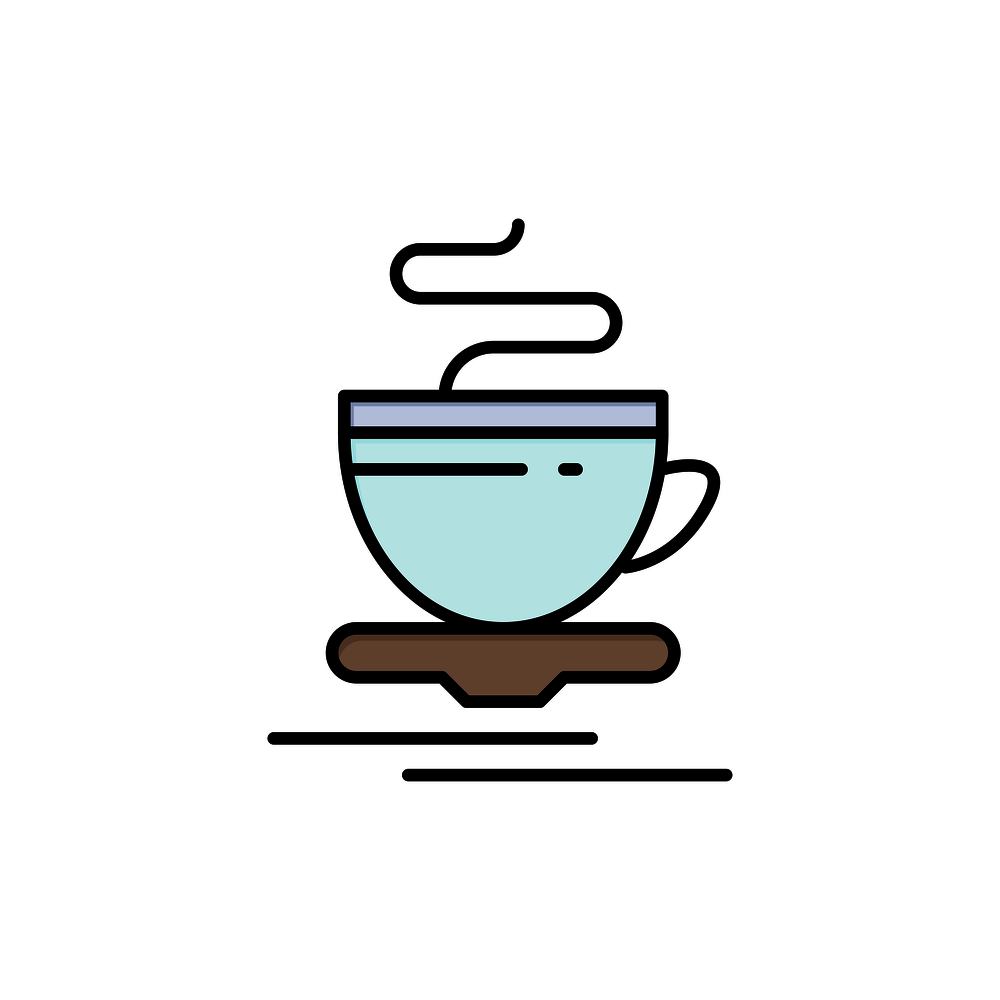 Tea, Cup, Hot, Hotel  Flat Color Icon. Vector icon banner Template