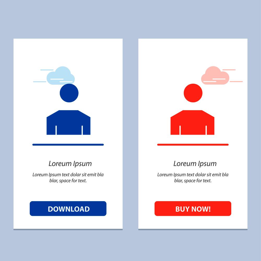 Avatar, Male, People, Profile  Blue and Red Download and Buy Now web Widget Card Template