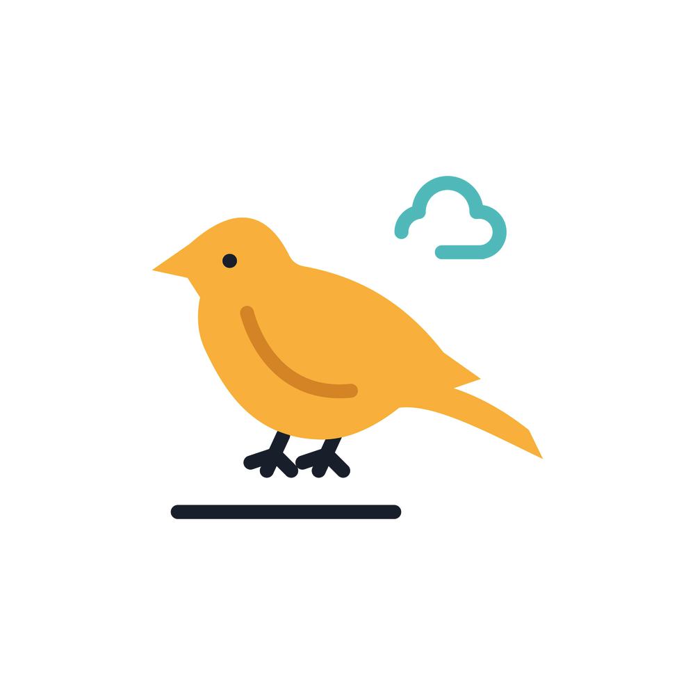 Bird, British, Small, Sparrow  Flat Color Icon. Vector icon banner Template