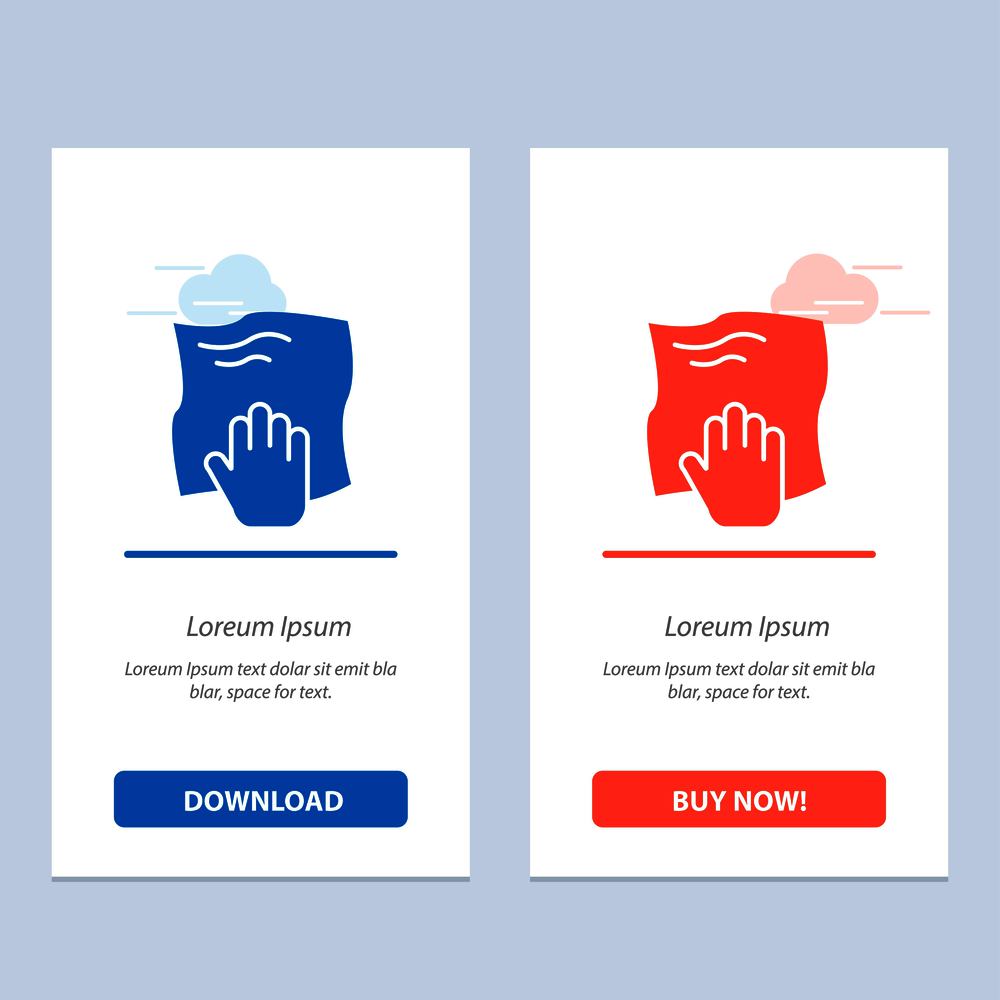Cleaning, Hand, Housework, Rub, Scrub  Blue and Red Download and Buy Now web Widget Card Template