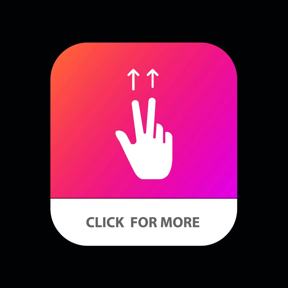 Fingers, Gesture, Ups Mobile App Button. Android and IOS Glyph Version