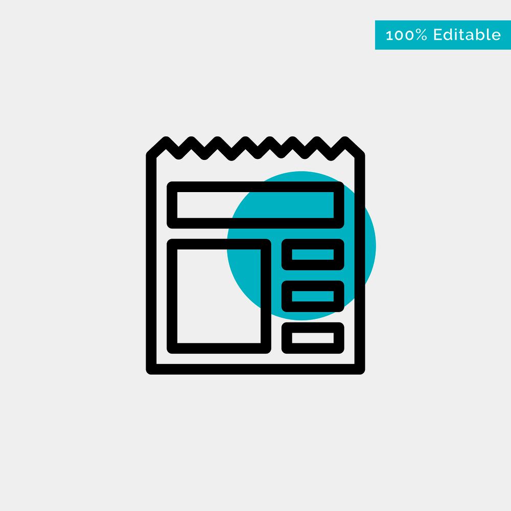 Document, Basic, Ui, Bank turquoise highlight circle point Vector icon