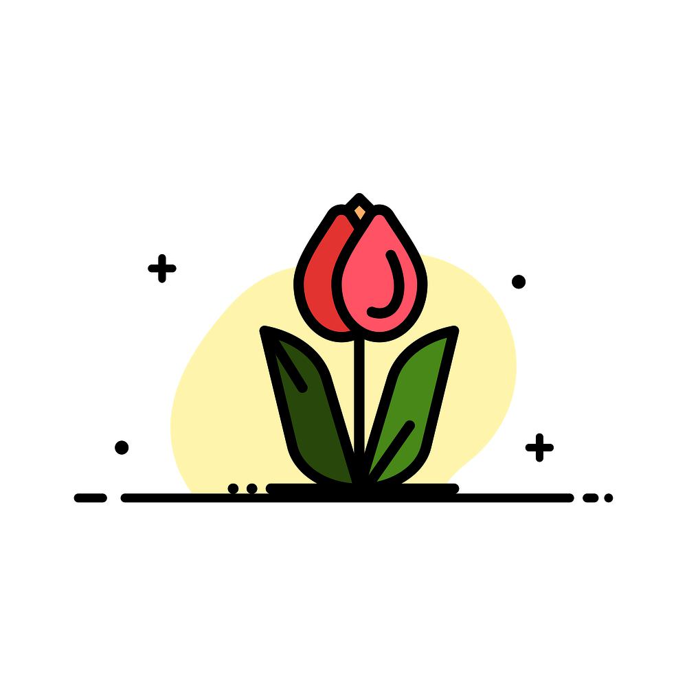 Flora, Floral, Flower, Nature, Rose  Business Flat Line Filled Icon Vector Banner Template