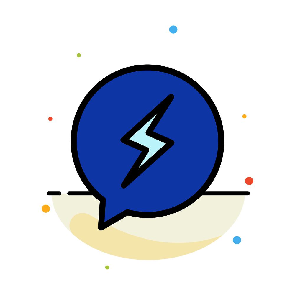 Chat, Sms, Chatting, Power Abstract Flat Color Icon Template