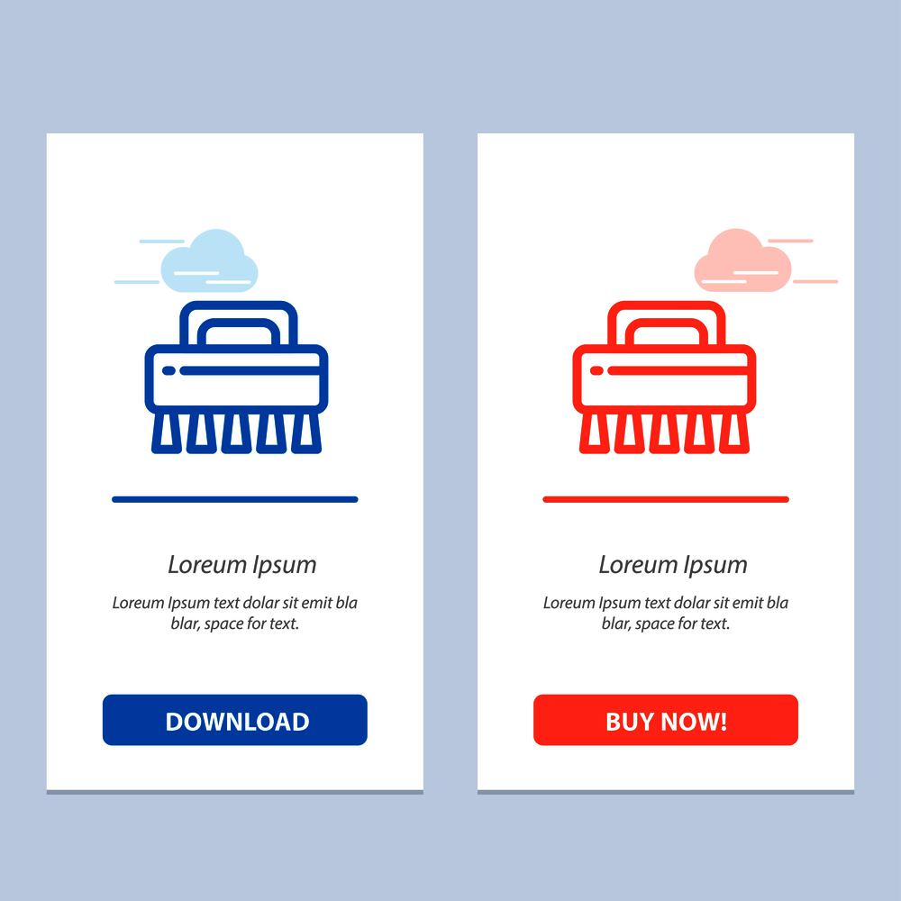 Brush, Cleaning, Set  Blue and Red Download and Buy Now web Widget Card Template