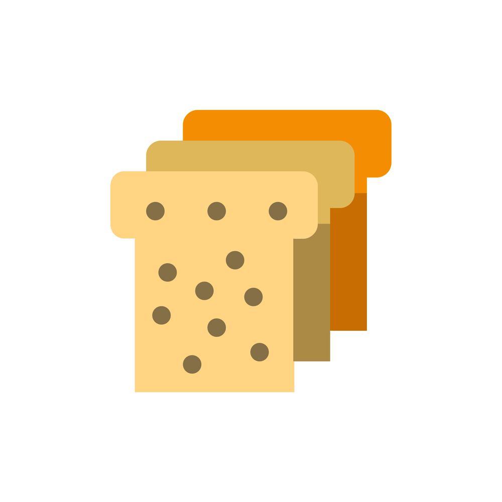 Bread, Food, Education  Flat Color Icon. Vector icon banner Template