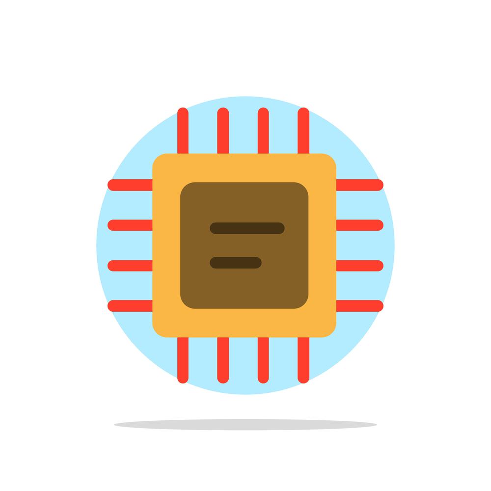Cpu, Microchip, Processor Abstract Circle Background Flat color Icon