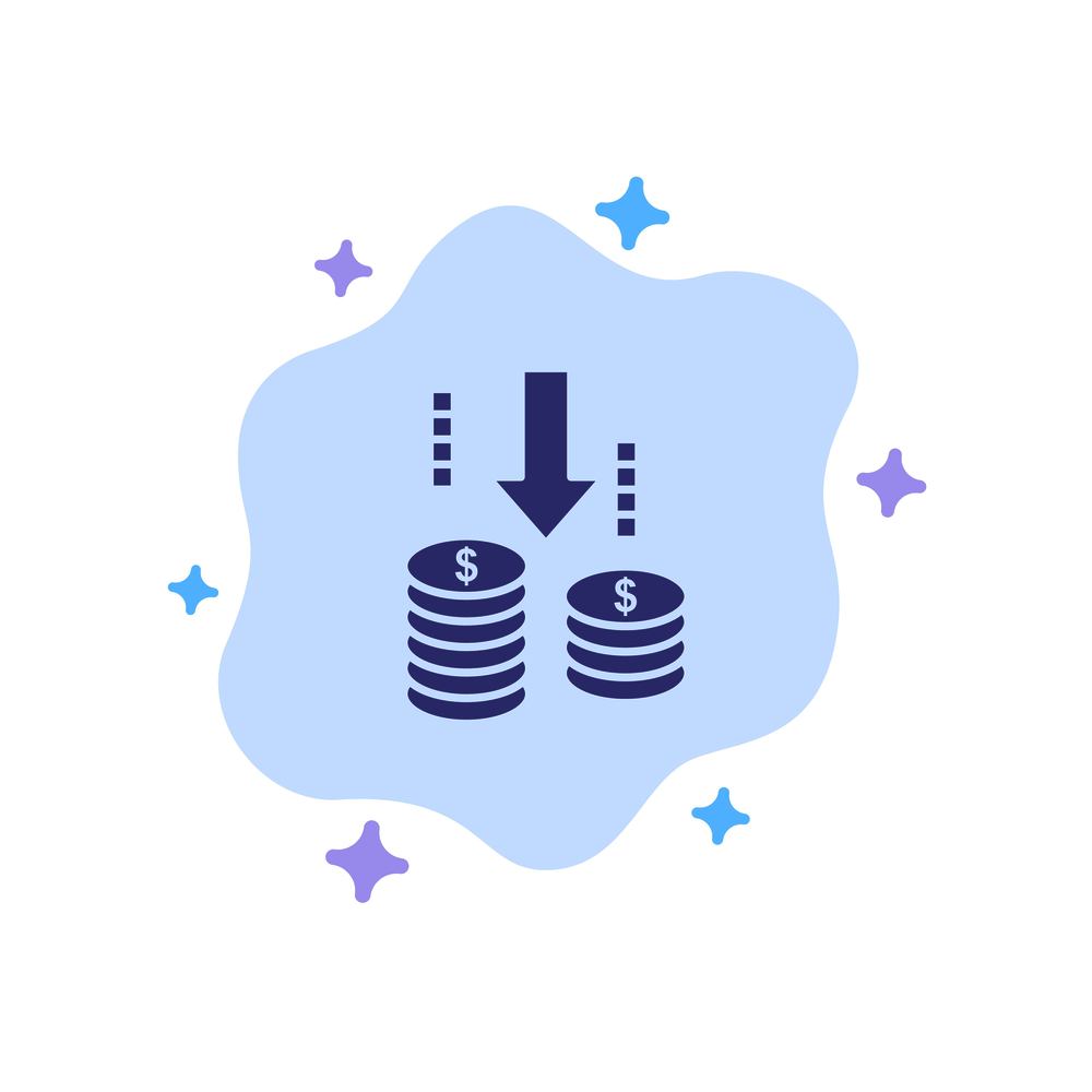 Money, Transfer, Fund, Analysis Blue Icon on Abstract Cloud Background