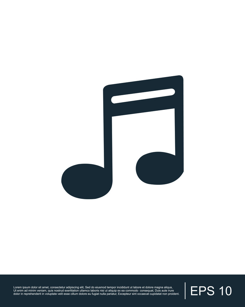 Music icon vector, Melody, song, note, sound, audio, playlist icon template
