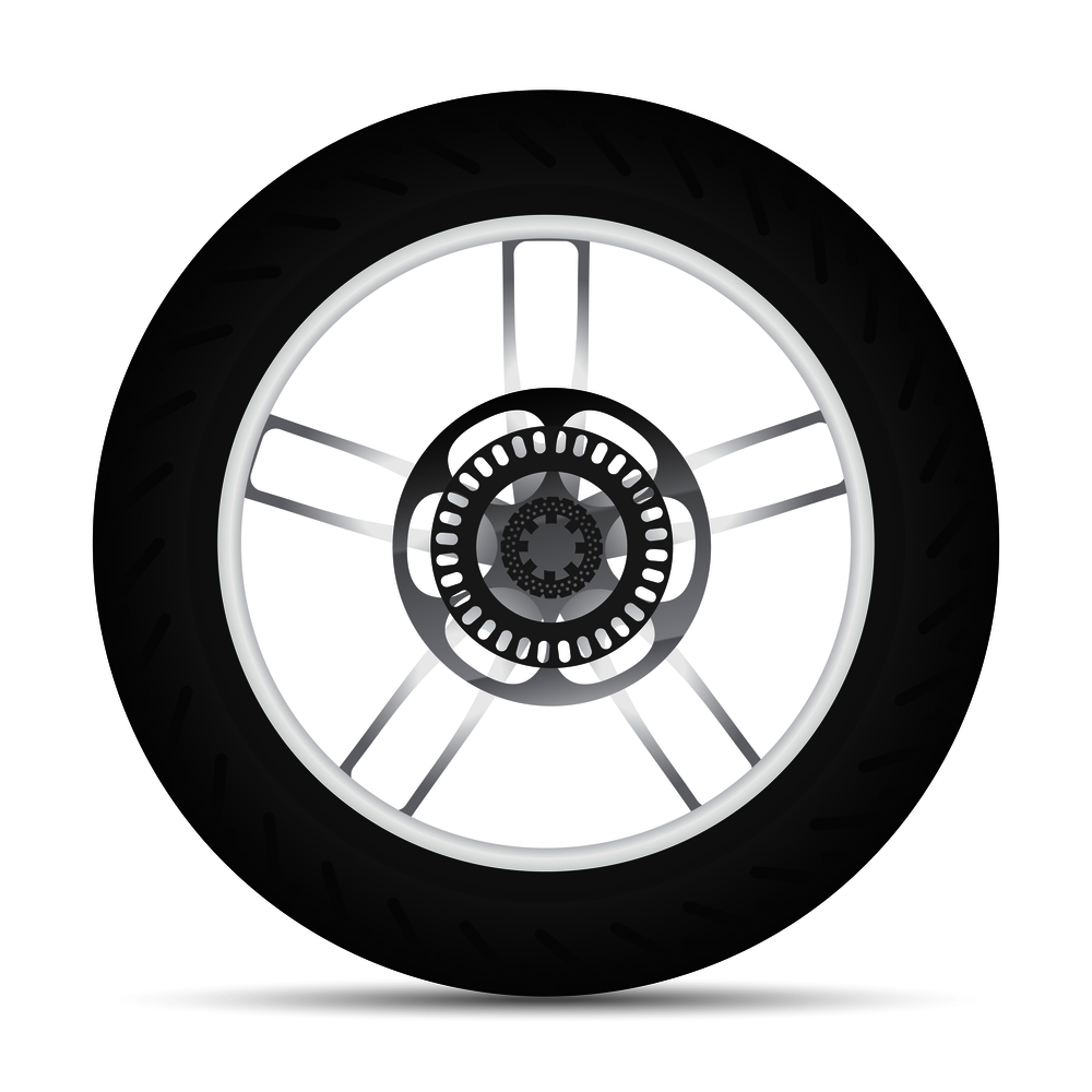 Motorbike wheel. Detailed wheel for motorbike.  In vector. Motorbike  wheel.