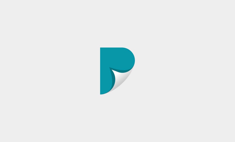 P Logo Paper Icon Design Vector Illustration