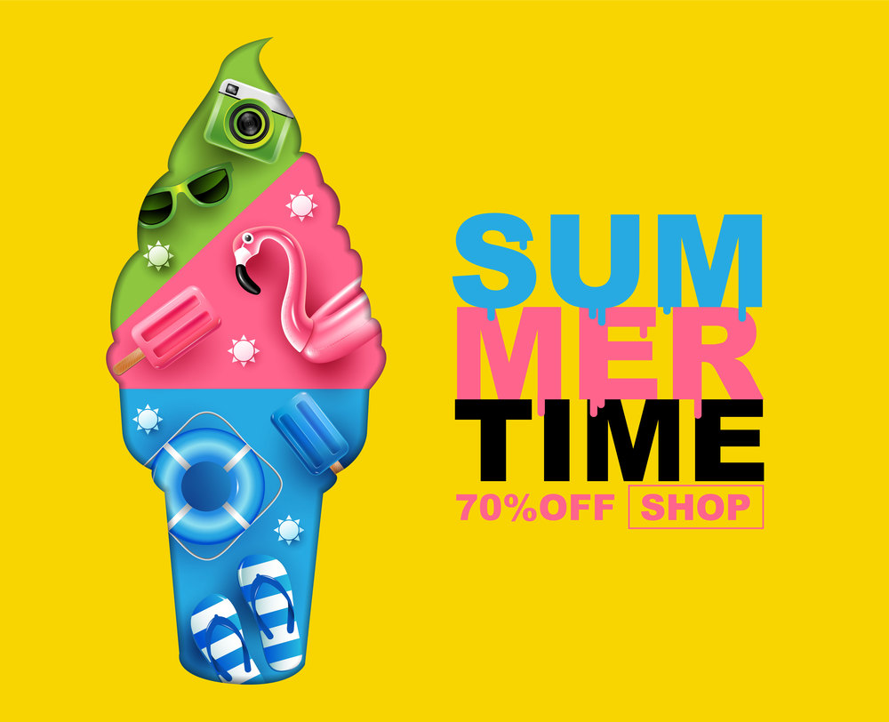 summer time , layout design, banner design, cover book,   template , vector illustration