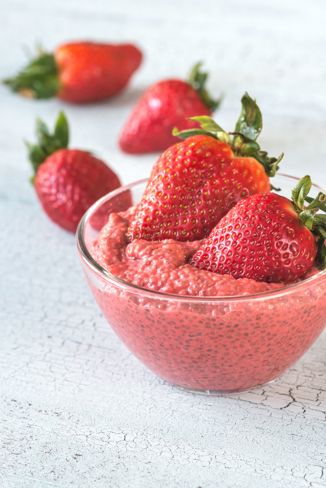 Strawberry chia seed pudding