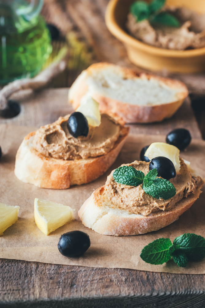Toasts with chicken liver pate