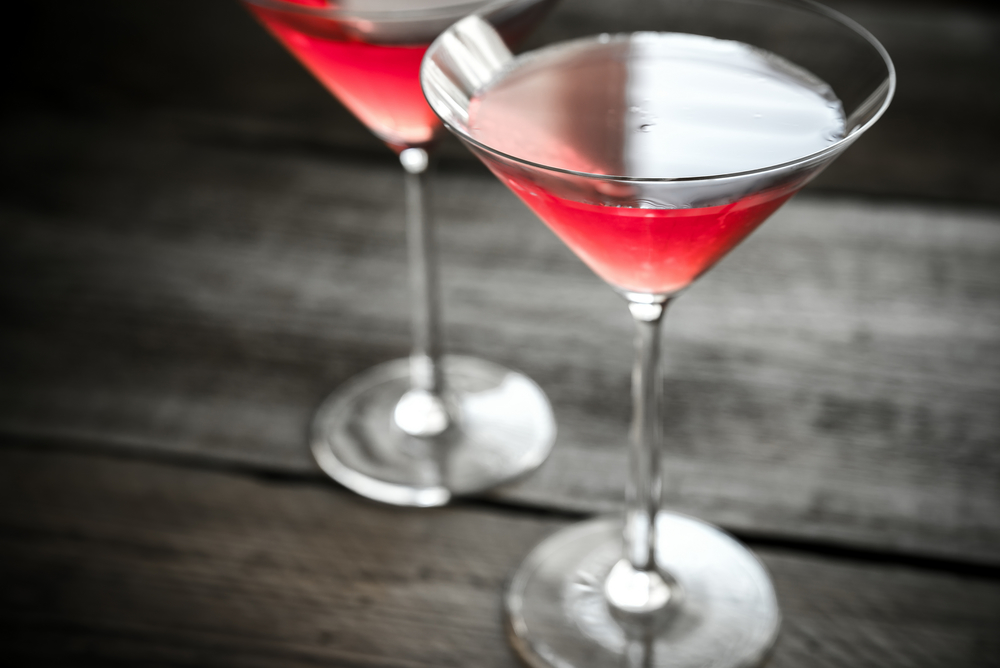 Two cosmopolitan cocktails