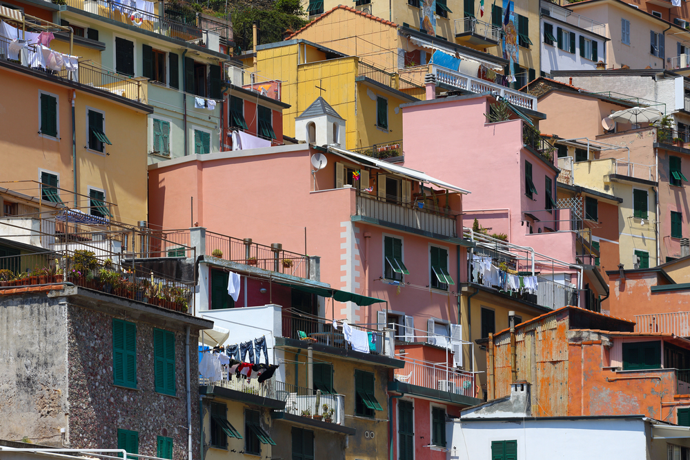 view on the  houses riomaggiore,  italy
