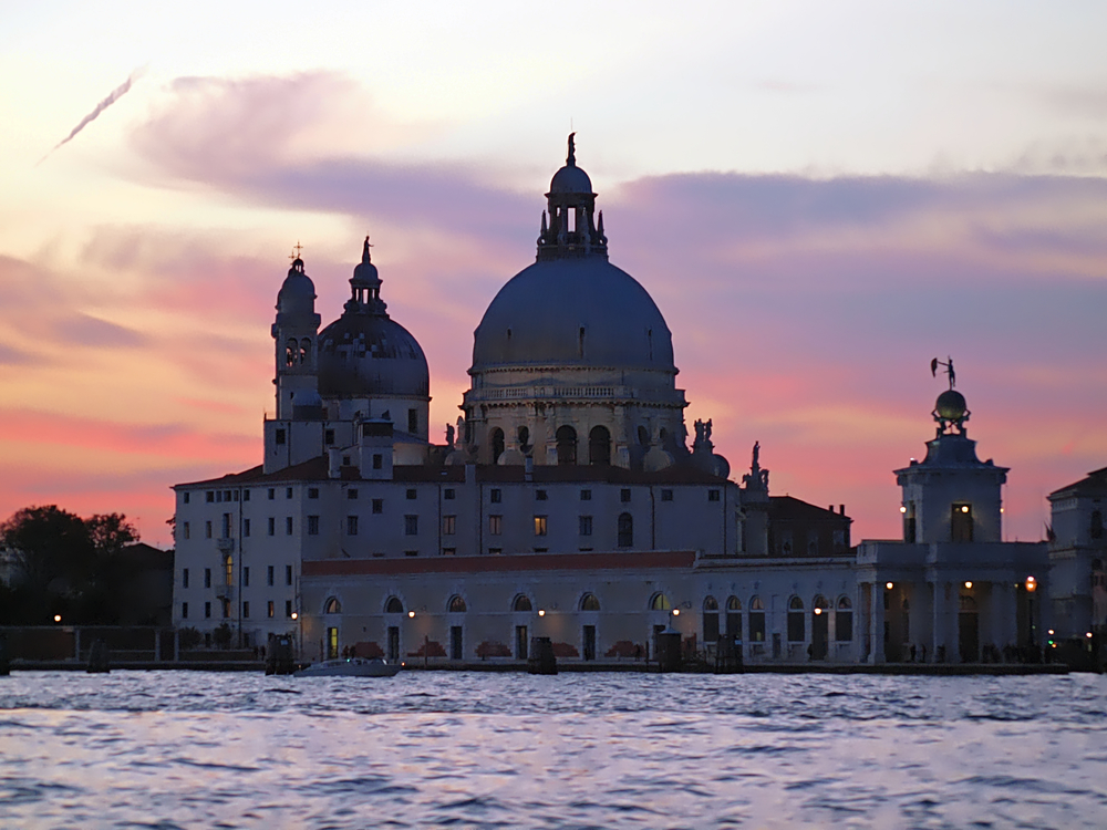 Cathedral Santa Maria della Salute in Venice during sunset