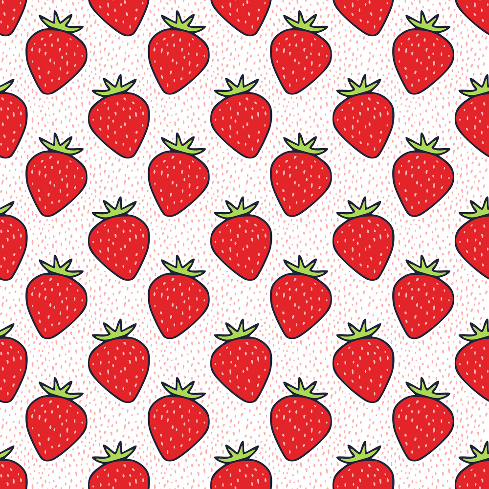 Strawberries seamless pattern. Fruit background. Vector digital paper design. Strawberries seamless pattern. Fruit background. Vector digital paper design.