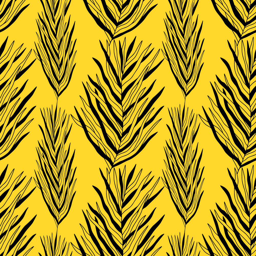 Tropical modern leaves pattern on yellow background. Can used for wrapping paper, textile and wallpaper design. Tropical modern leaves pattern on yellow background. Can used for wrapping paper, textile and wallpaper design.