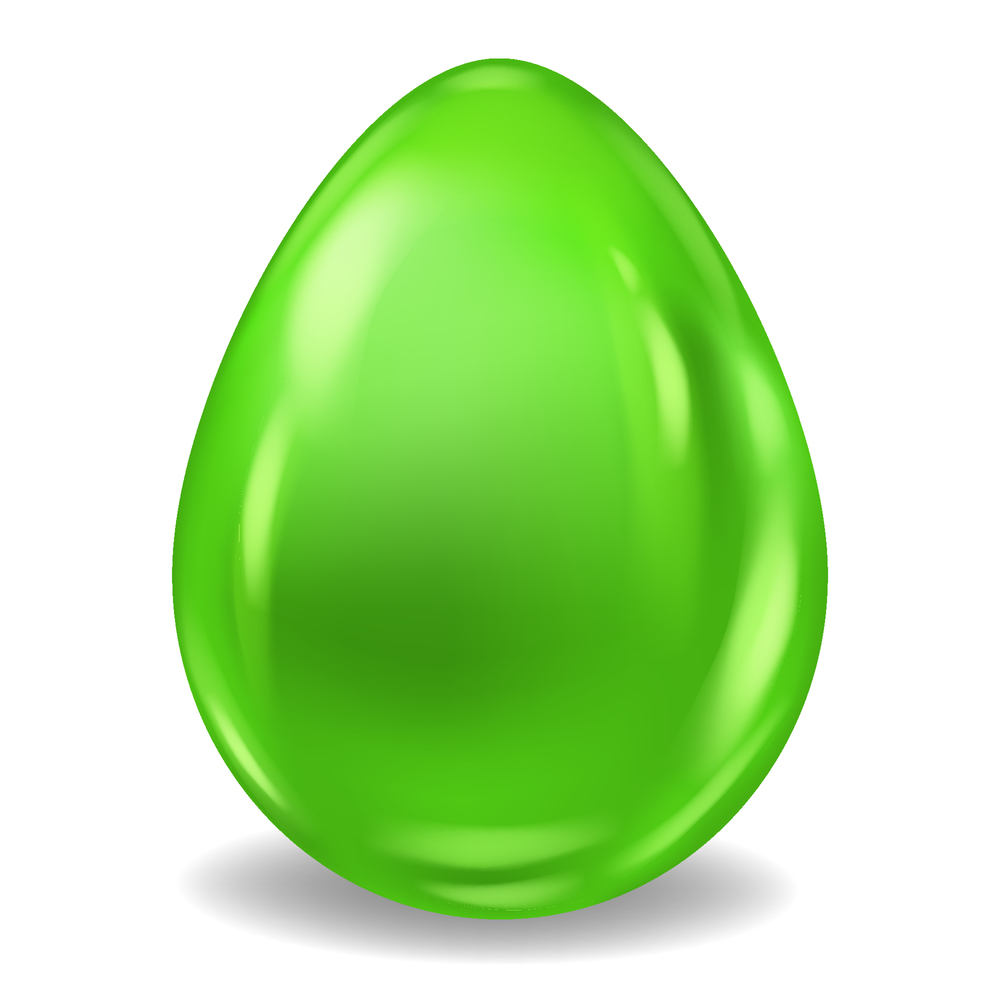 Green Realistic Easter Egg Colored Glossy. Vector illustration isolated. Green Realistic Easter Egg Colored Glossy. Vector illustration