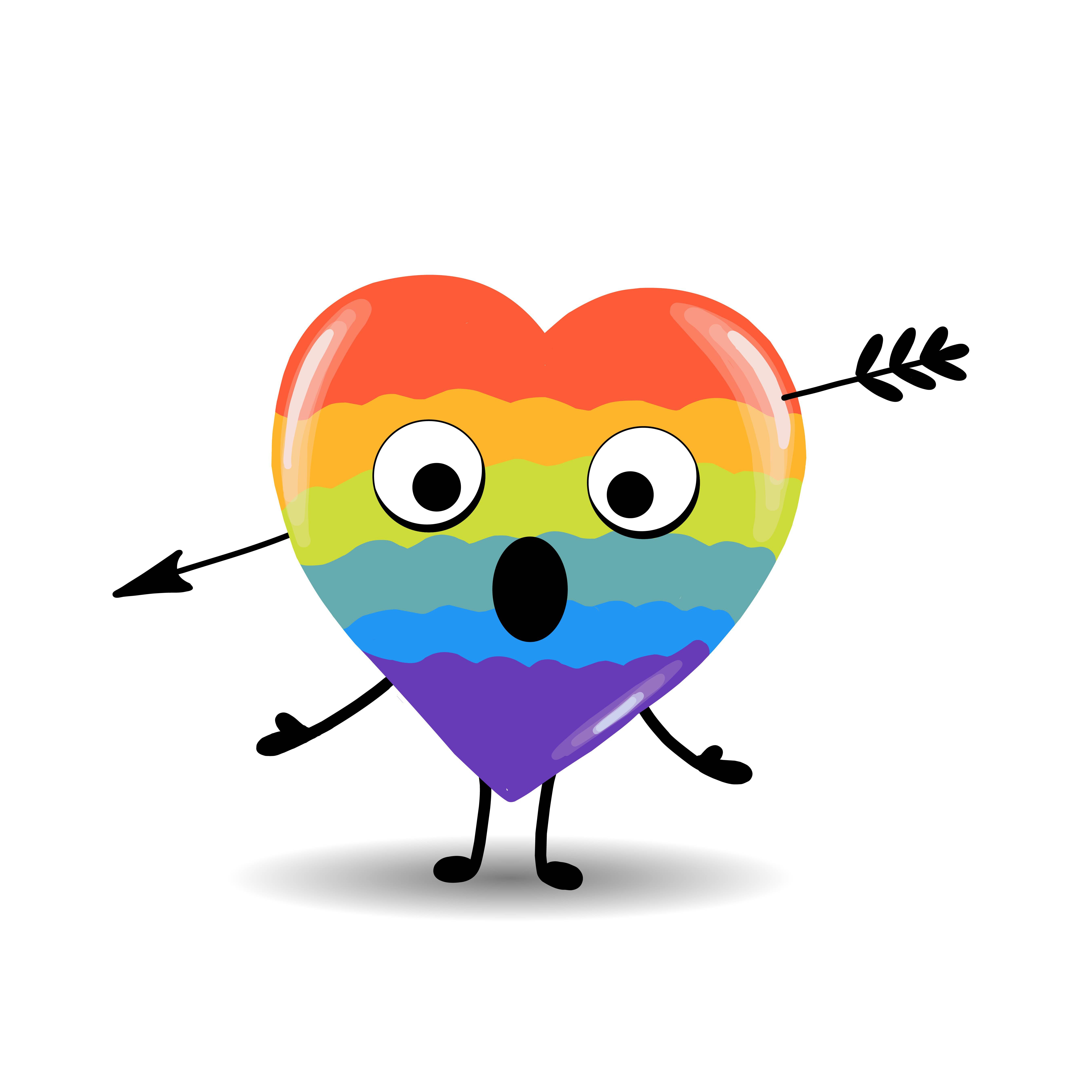 Gay Pride. LGBT concept. Cartoon vector colorful illustration. Valentine&rsquo;s Day. Rainbow heart. Lesbian-gay-bisexual-transgender. Rainbow love concept. Vector illustration. Gay Pride. LGBT concept. Cartoon vector colorful illustration. Valentine&rsquo;s Day. Rainbow heart. Lesbian-gay-bisexual-transgender. Rainbow love concept. Vector illustration.